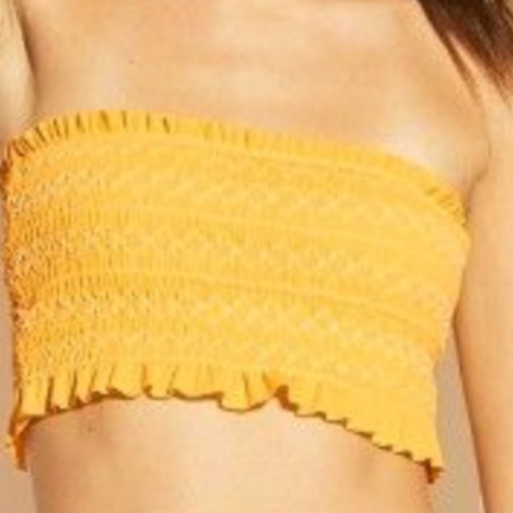 TARGET YELLOW BANDEAU BIKINI TOP